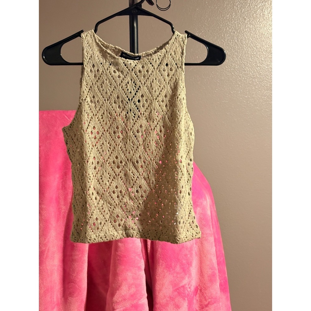 PrettyLittleThing Textured Rib Racer Longline Lose Knit Shirt Sz US‎ 8